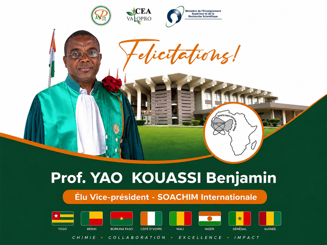 Toutes nos félicitations au Professeur YAO Kouassi Benjamin pour cette nouvelle responsabilité